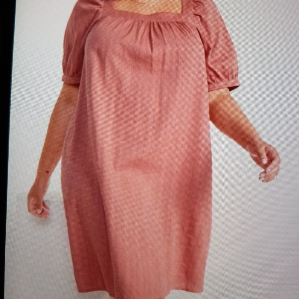Old navy salmon puff sleeve swing dress